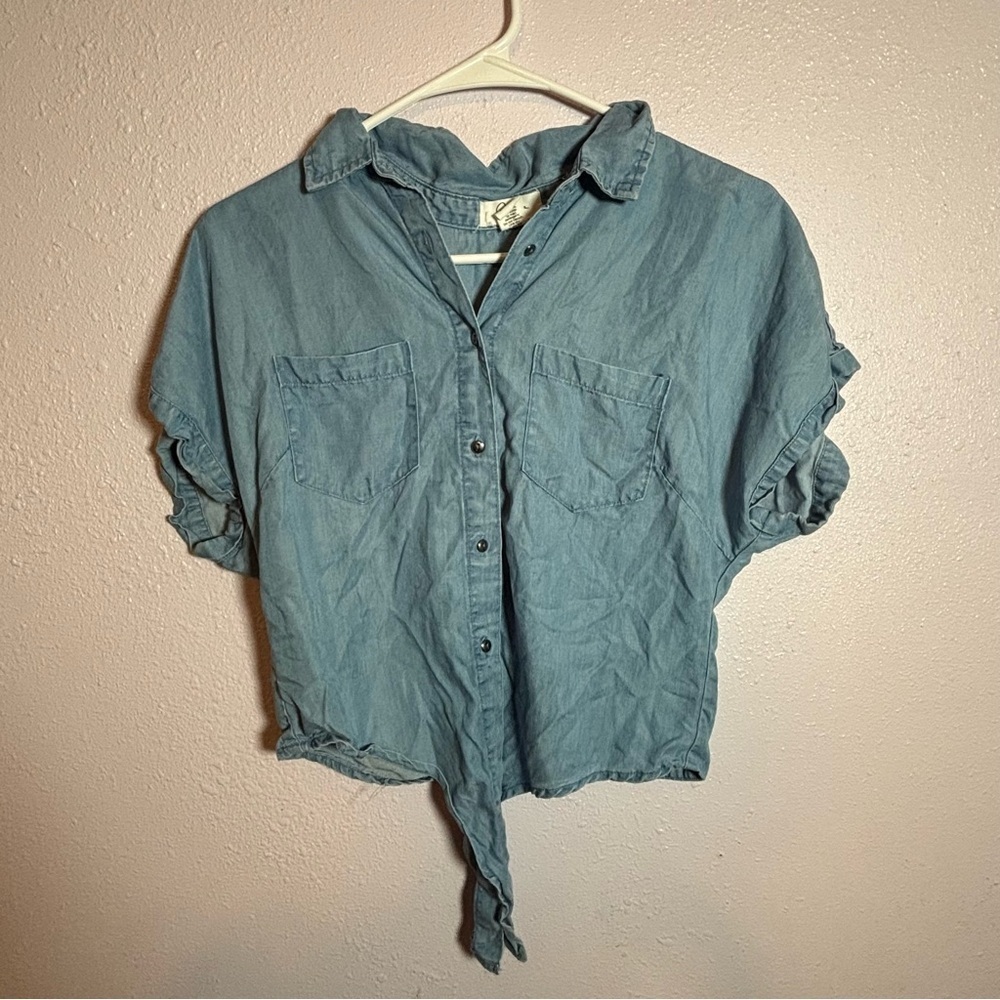 Japna Blue Button-Up Short Sleeve Shirt